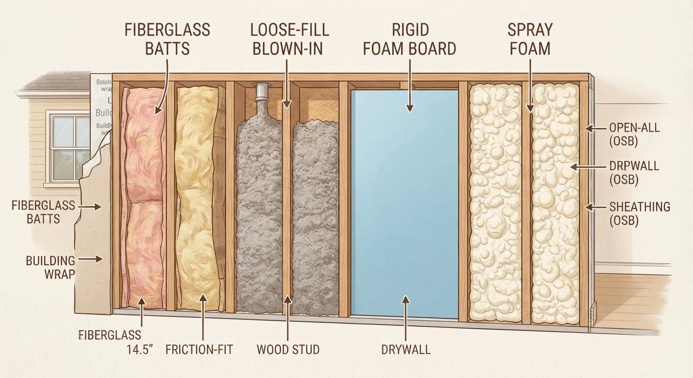 Insulation Types Decoded: Batts, Blown-In, Rigid Foam, and Spray Foam Compared